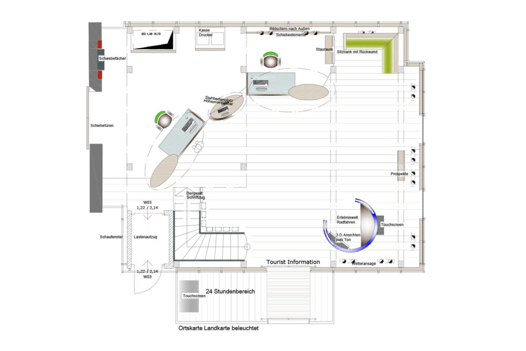 Projekt Paula Buchner - Innenarchitektur Touristeninformation Ruhpolding